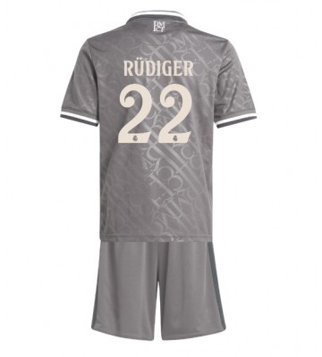 Real Madrid Antonio Rudiger #22 Tercera Equipación Niños 2024-25 Manga Corta (+ Pantalones cortos)